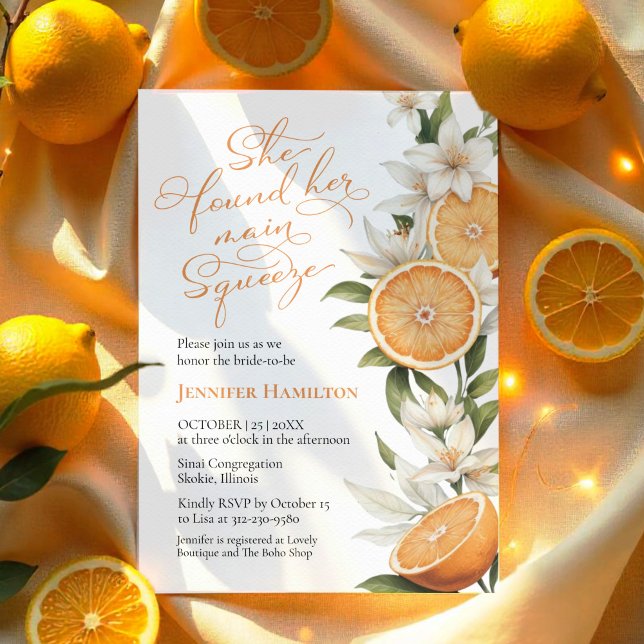 Invitación Squeeze Principal | Watercolor Lemon Bridal Shower (Subido por el creador)
