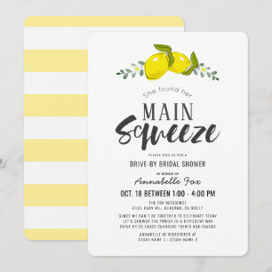 Invitación Squeeze Simple Lemon Drive-by Bridal Shower