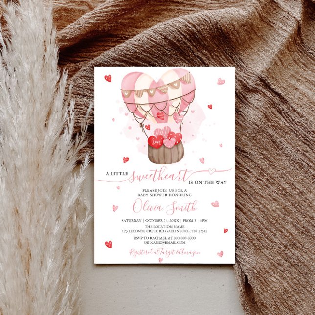 Invitación Squerido Pink Valentine Baby Shower (Subido por el creador)