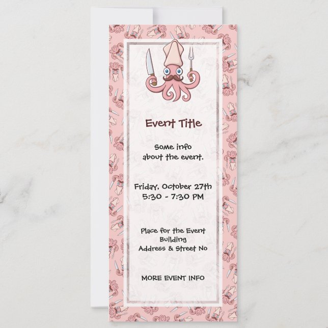 Invitación Squid Chef Personalizado (Reverso)