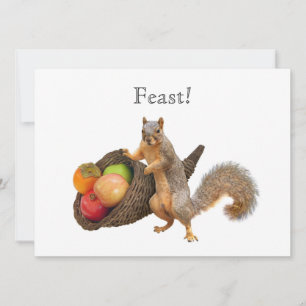 Invitación Squirrel Cornucopia Feast Invitation