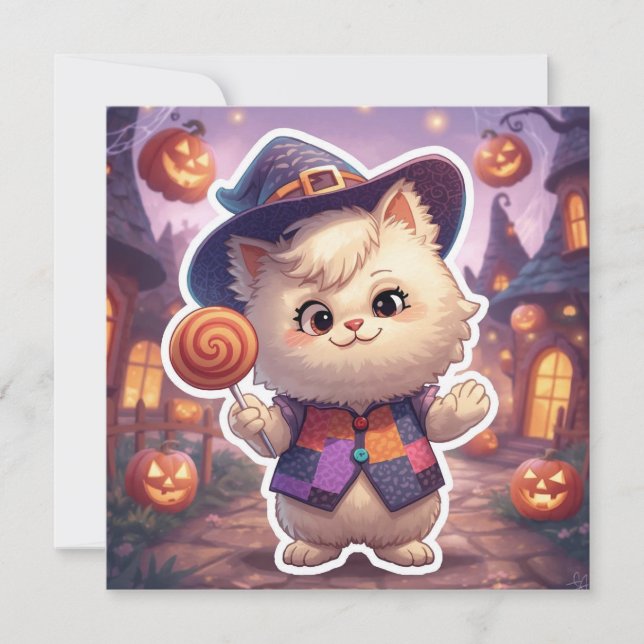 Invitación Sr. Bluffy - Caballero Bluffmaster de Halloween (Anverso)