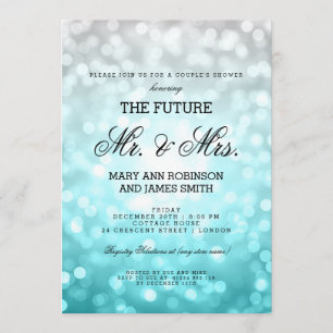 Invitación Sr. Couples Shower Beach Ombre Bokeh Luces