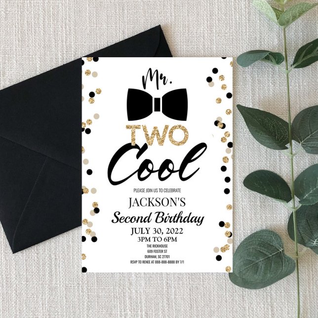 Invitación Sr. DOS Guay Bowtie Segunda Fiesta de Cumpleaños (Subido por el creador)
