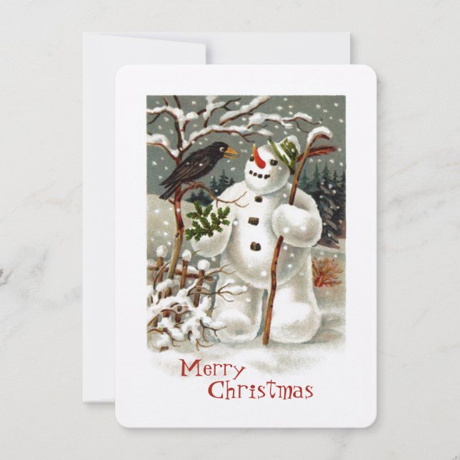 Invitación Sr. Snowman y Sr. Crow Invitation (Anverso)