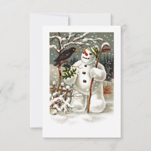 Invitación Sr. Snowman y Sr. Crow Invitation (Anverso)
