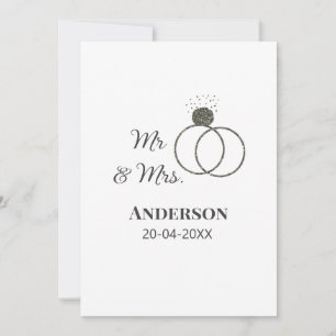 Invitación Sr & Sra agregar apellido fecha año favor de boda 