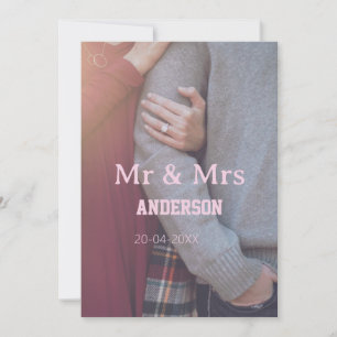 Invitación Sr & Sra agregar nombre de familia foto fecha boda