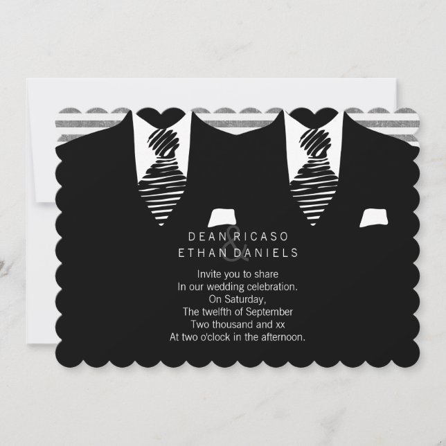 Invitación Sr. Suit y Boda de Tie Gay (Anverso)