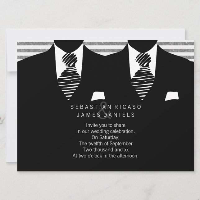 Invitación Sr. Suit y Boda de Tie Gay (Anverso)