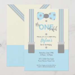 Invitación Sr. un bebé azul y gris maravilloso