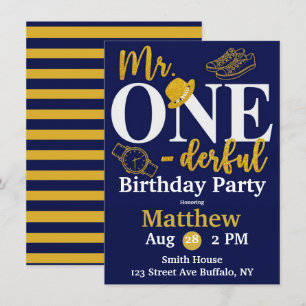 Invitación Sr. Un Maravilloso Navy y la Fiesta de Cumpleaños