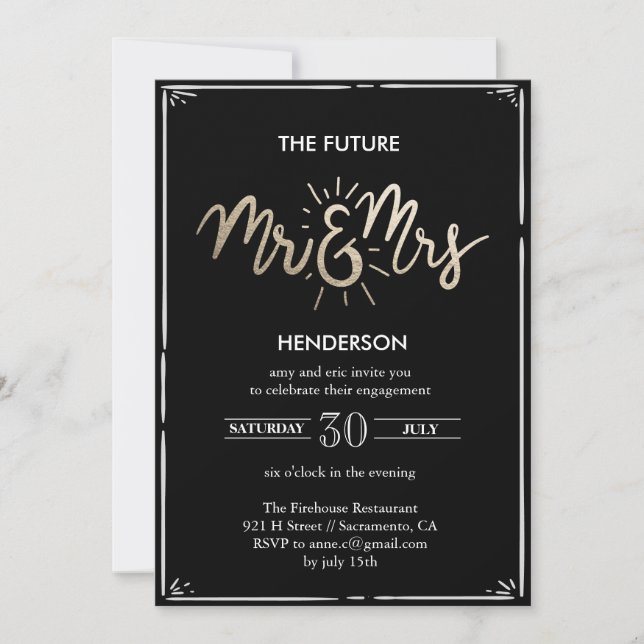 Invitación Sr. y la señora futuros Engagement Invitation (Anverso)