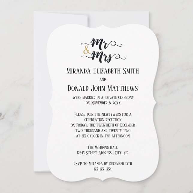 Invitación Sr. y la Sra. -Anuncio de boda (Anverso)
