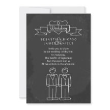 Sr. y Sr. Doodle Chalkboard Gay Boda