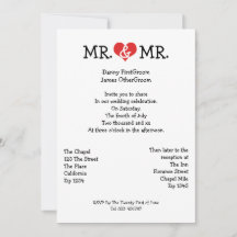 Sr. y Sr. Love Heart Gay Boda