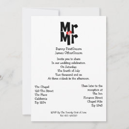 Invitación Sr. Y Sr. Modern Bold Boda Gay