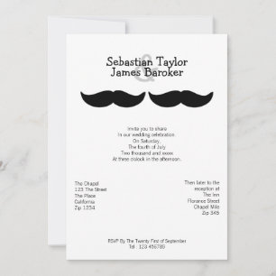Invitación Sr. y Sr. Mustache Boda