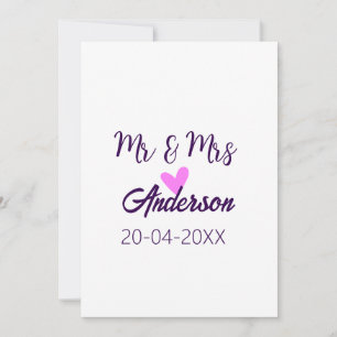 Invitación Sr. y Sra. añada apellido fecha año de boda favor 