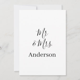 Invitación Sr. y Sra. añada apellido fecha año de boda favor 