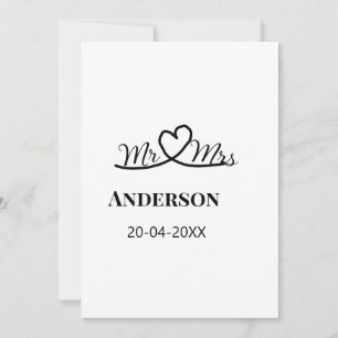 Invitación Sr. y Sra. añada apellido fecha año de boda favor 
