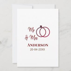 Invitación Sr. y Sra. añada apellido fecha año de boda favor