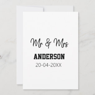 Invitación Sr. y Sra. añada apellido fecha año de boda favor