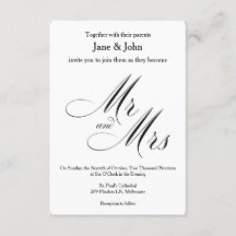 Sr. y Sra. Basic Wedding Invitation