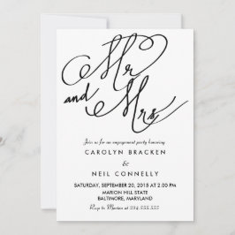Invitación Sr. Y Sra. Classy Typography Engagement Party