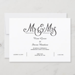 INVITACIÓN SR. Y SRA. ELEGANT INVITATION