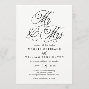 Invitación Sr. y Sra. Elegant Wedding Invitation