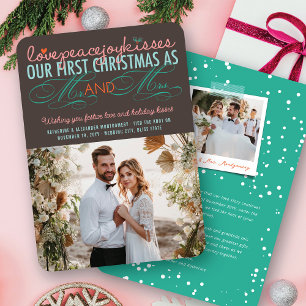 Invitación Sr. y Sra. First Christmas Mistletoes Photo Boda