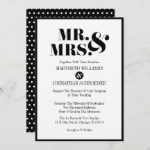 Sr. y Sra. Modern Bold Wedding Invitation Card