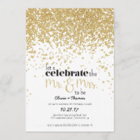 Sr. y Sra. para ser Purpurina de oro Invitar