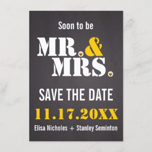 Invitación Sr. y Sra. Tipografía moderna boda Salvar la fecha