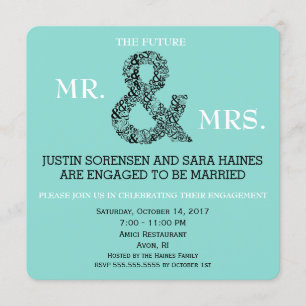 Invitación Sr. y Sra. To Be Engagement Bridal Shower Fiesta