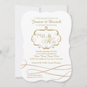 Invitación Sr. y Sra. Typography Flourish Scroll Watercolor
