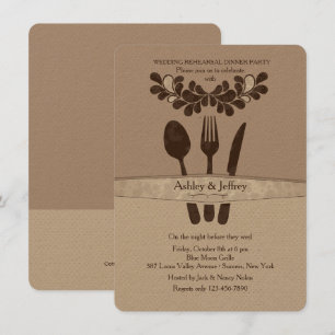 Invitación Sr. y Sra. Utensils Fiesta de la cena de ensayo