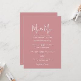 Invitación Sra. a la Sra. Bridal Shower Calligraphy Pink