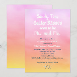 Invitación Sra. Y la señora Sandy Toes Couple's Shower sunset