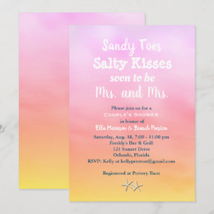 Invitación Sra. Y la señora Sandy Toes Couple's Shower sunset