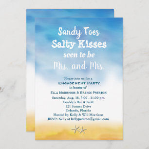 Invitación Sra. y la Sra. Sandy Toes Engagement Party sky & s