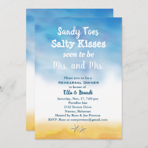 Invitación Sra. Y la Sra. Sandy Toes Ensayo Cena Cielo y aren