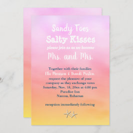 Invitación Sra. Y la Sra. Sandy Toes Wedding Invitan a la pue