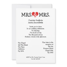 Sra. y Sra. Boda Lésbica de Love Heart