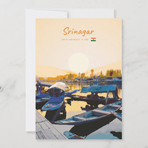 Invitación Srinagar, India - Barcas Shikara en el lago Dal