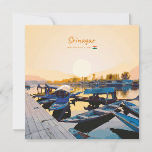 Invitación Srinagar, India - Barcas Shikara en el lago Dal
