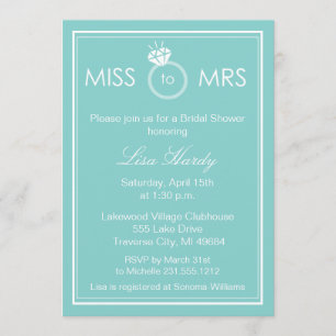 Invitación Srta. a señora Bridal Shower Invitation -