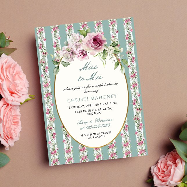 Invitación Srta. Romantic Garden Fiesta Bridal Shower (Subido por el creador)