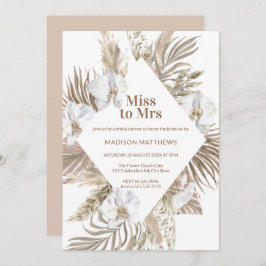 Invitación Srta. Tan y Pink Boho Floral Bridal Shower